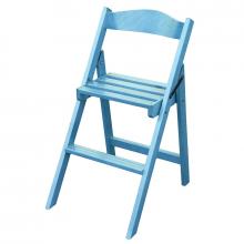 Sedia pieghevole in legno per giardino colore azzurro