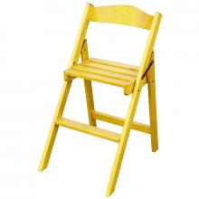 Sedia pieghevole in legno per giardino colore giallo