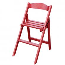 Sedia pieghevole in legno per giardino colore rosso